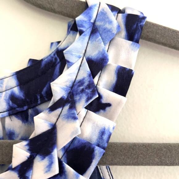 MICHAEL-MICHAEL KORS sleeveless silk top blue sz 2 - Picture 2 of 7